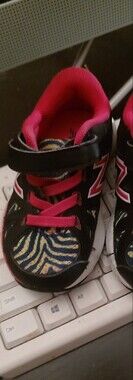 New Balance Kids Black, Pink & Blue Zebra-Accent Sneakers